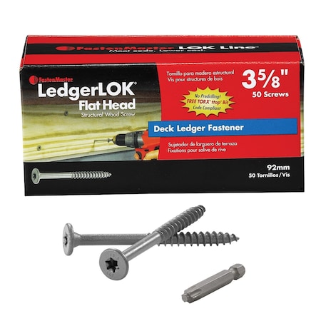 Fastenmaster Wood Screw, #12, 3-5/8 in, Torx Drive, 50 PK FMLLF358-50